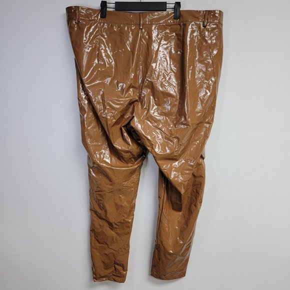 Adidas x Ivy Park Womens Wild Brown Latex Pants Size 4X Embroidered Logo Beyonce - Picture 5 of 16